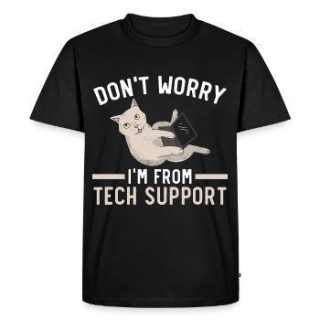 Don't Worry I'm From Tech Support Computer - Men's Premium Organic T-Shirt - black - Front - Nico (187cm)