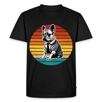 Chien Bouledogue Français T-shirt Chien drôle de chien design Chiens - T-shirt Premium bio Homme - noir - Devant - Nico (187cm)