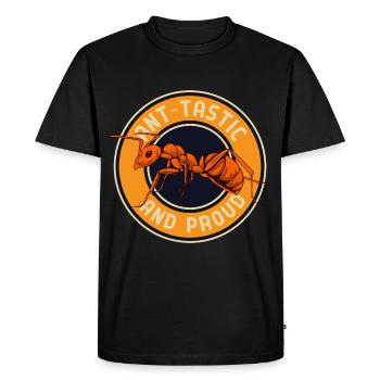 Ant-tastic and proud - Men's Premium Organic T-Shirt - black - Front - Nico (187cm)