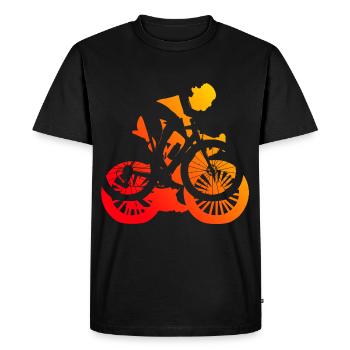 Vélo de route Hommes Vélo de route Femme Cyclisme sur route - T-shirt Premium bio Homme - noir - Devant - Nico (187cm)