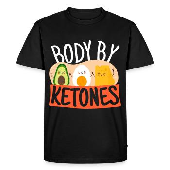 Body By Ketones Cheese Eggs Avocado - Men's Premium Organic T-Shirt - black - Front - Nico (187cm)