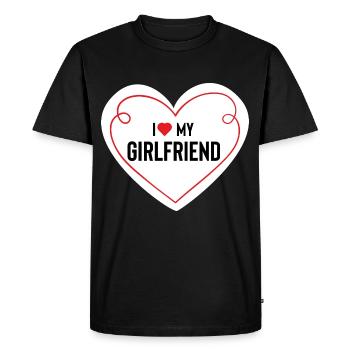 I love my girlfriend - Girlfriend Funny Gift - Men's Premium Organic T-Shirt - black - Front - Nico (187cm)