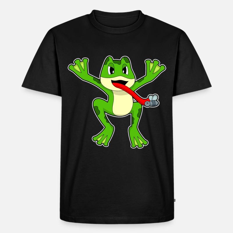 Frosch Fliege - Männer Premium Bio T-Shirt - Schwarz