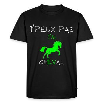 j'peux pas j'ai cheval - T-shirt Premium bio Homme - noir - Devant - Nico (187cm)