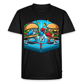 Boxing Hamburger - Men's Premium Organic T-Shirt - black - Front - Nico (187cm)