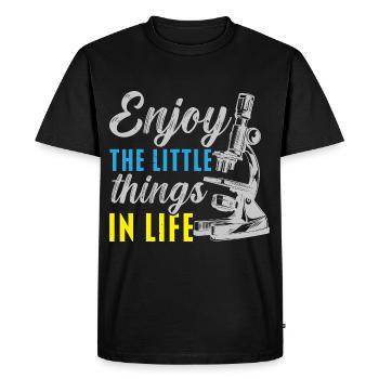 Enjoy the little things in life biologist - Men's Premium Organic T-Shirt - black - Front - Nico (187cm)