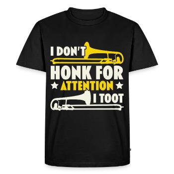 Je ne klaxonne pas pour attirer l’attention, je fais Posauni - T-shirt Premium bio Homme - noir - Devant - Nico (187cm)