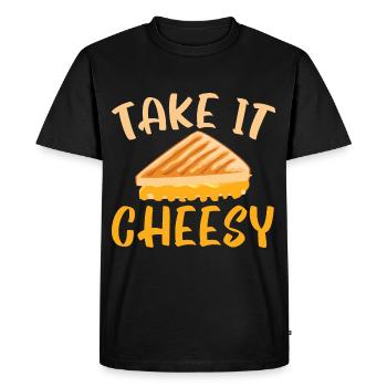 Take it Cheesy Foodie Roasted Grilled Cheese - T-shirt Premium bio Homme - noir - Devant - Nico (187cm)