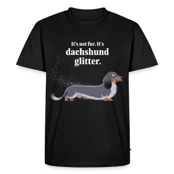 Teckel paillettes drôle chien design - T-shirt Premium bio Homme - noir - Devant - Nico (187cm)