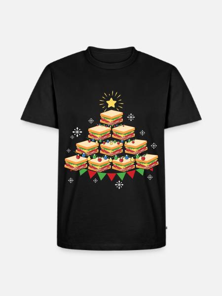 Fast Food Sandwich Christmas Tree - Men's Premium Organic T-Shirt - black