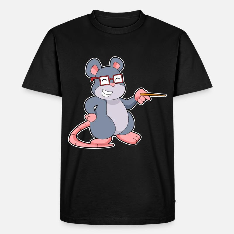Maus Lehrer Pointer - Männer Premium Bio T-Shirt - Schwarz