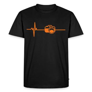 Heartbeat Photographer Camera - Men's Premium Organic T-Shirt - black - Front - Nico (187cm)