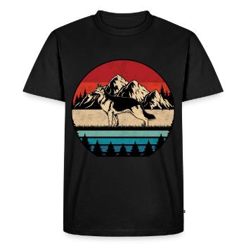 German Shepherd - Men's Premium Organic T-Shirt - black - Front - Nico (187cm)