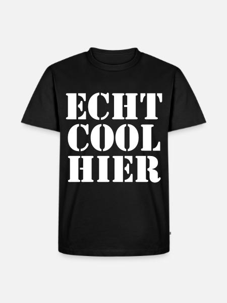 echt cool hier 2 weiss - Männer Premium Bio T-Shirt - Schwarz