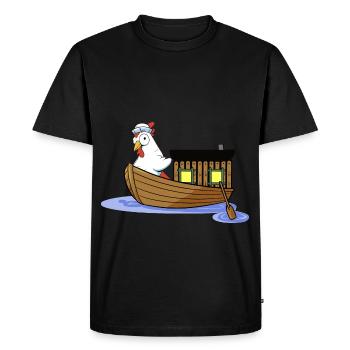 Sailor Chicken Sailor Maritime Boat Ahoy Enfant - T-shirt Premium bio Homme - noir - Devant - Nico (187cm)