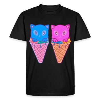 Cornet de crème glacée Cats Crème glacée Crème glacée Enfants - T-shirt Premium bio Homme - noir - Devant - Nico (187cm)