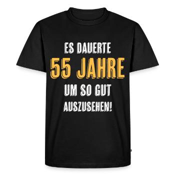 55. Geburtstag Witziger Spruch - Männer Premium Bio T-Shirt - Schwarz - Vorne - Nico (187cm)