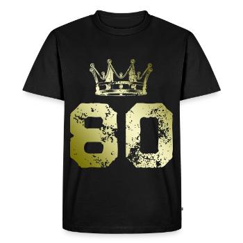 80 Number crown - Men's Premium Organic T-Shirt - black - Front - Nico (187cm)