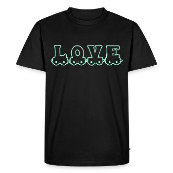 Love Train Railway - Men's Premium Organic T-Shirt - black - Front - Nico (187cm)