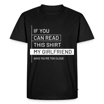 If You Can Read This My Girlfriend - Girlfriend - Men's Premium Organic T-Shirt - black - Front - Nico (187cm)