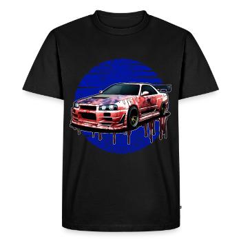 Jdm Halloween edition / Costume de mécanicien Tuning - T-shirt Premium bio Homme - noir - Devant - Nico (187cm)