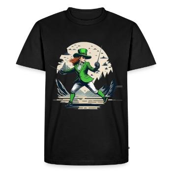Clôture Trèfle de la Saint-Patrick - T-shirt Premium bio Homme - noir - Devant - Nico (187cm)