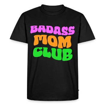 Club des mamans badass - T-shirt Premium bio Homme - noir - Devant - Nico (187cm)