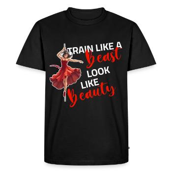 Pole Dance - Train like a Beast look like a Beauty - Men's Premium Organic T-Shirt - black - Front - Nico (187cm)