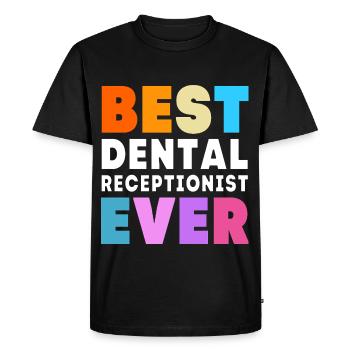 Réceptionniste Dentiste - T-shirt Premium bio Homme - noir - Devant - Nico (187cm)