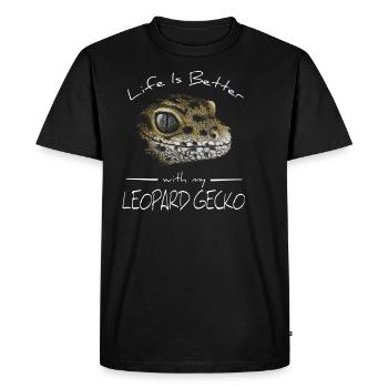 Better live with my leopard gecko gift - Men's Premium Organic T-Shirt - black - Front - Nico (187cm)