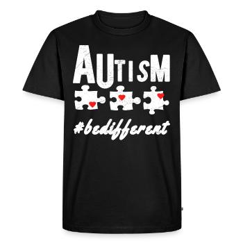 Autiste Autism Asperger Syndrome Autisme Autiste - T-shirt Premium bio Homme - noir - Devant - Nico (187cm)