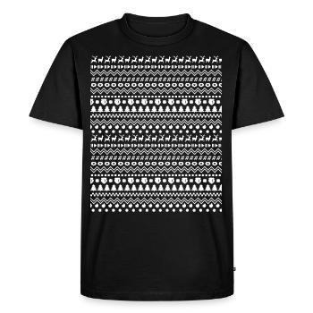 Christmas knitting pattern - Men's Premium Organic T-Shirt - black - Front - Nico (187cm)