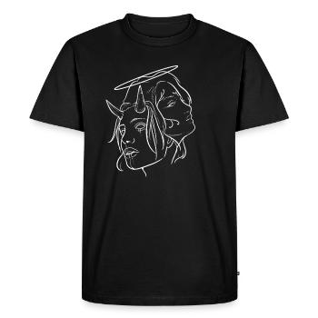Ange-démon femme religieux personne cadeau - T-shirt Premium bio Homme - noir - Devant - Nico (187cm)