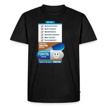 Fukitol Prescription funny physician gift - Men's Premium Organic T-Shirt - black - Front - Nico (187cm)