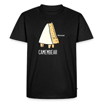 Camembear Cheese Pun Fromage et cadeau amoureux des animaux - T-shirt Premium bio Homme - noir - Devant - Nico (187cm)