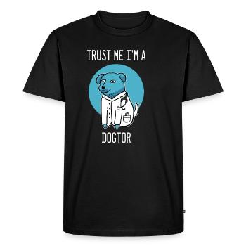 Je suis un cadeau vétérinaire Dogtor - T-shirt Premium bio Homme - noir - Devant - Nico (187cm)