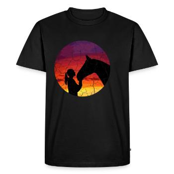 Riding Sunset Hobby Horse Racer Gift - T-shirt Premium bio Homme - noir - Devant - Nico (187cm)