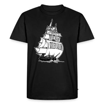 Marin de navire de capitaine de tempête ou cadeau de capitaine - T-shirt Premium bio Homme - noir - Devant - Nico (187cm)