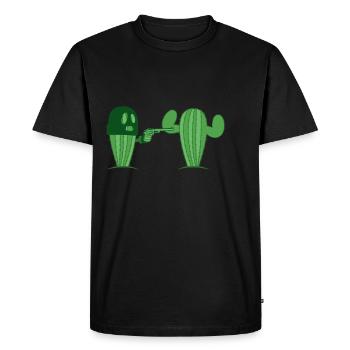 Cactus Robbery Funny Cactus Lover Gift - Men's Premium Organic T-Shirt - black - Front - Nico (187cm)