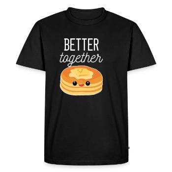 Crêpes mieux ensemble Amateurs de crêpes - T-shirt Premium bio Homme - noir - Devant - Nico (187cm)