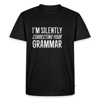 Grammaire à correction silencieuse Grammaire Nazi Gesch - T-shirt Premium bio Homme - noir - Devant - Nico (187cm)