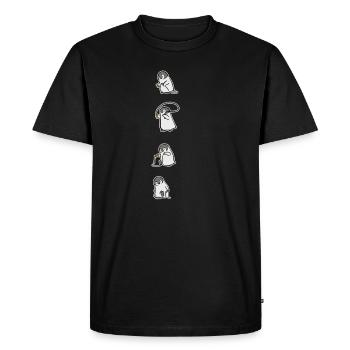 Jump rope penguin fan gift - Men's Premium Organic T-Shirt - black - Front - Nico (187cm)