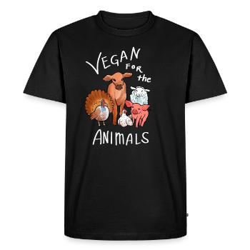 Cadeau végétalien pour les animaux Vegan et activiste - T-shirt Premium bio Homme - noir - Devant - Nico (187cm)
