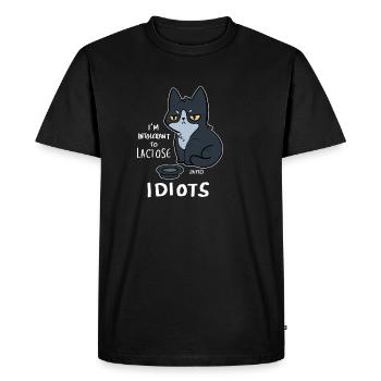 Idiots intolérants cadeau intolérant au lactose - T-shirt Premium bio Homme - noir - Devant - Nico (187cm)