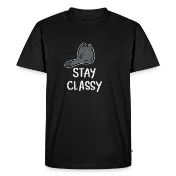 Cat butt cat owner gift - Men's Premium Organic T-Shirt - black - Front - Nico (187cm)