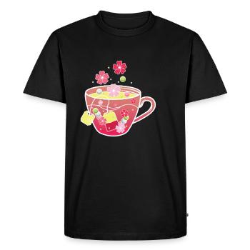 Sakura flowers Japanese teacher gift - Men's Premium Organic T-Shirt - black - Front - Nico (187cm)