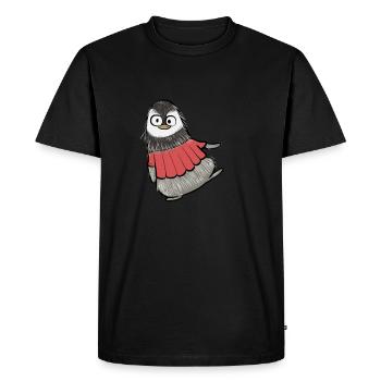 Gardien de zoo et pingouin pingouin de Noël plumé - T-shirt Premium bio Homme - noir - Devant - Nico (187cm)