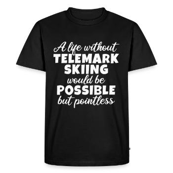 Telemark Ski Life Touring Ski Heel Free Free Heel - Men's Premium Organic T-Shirt - black - Front - Nico (187cm)