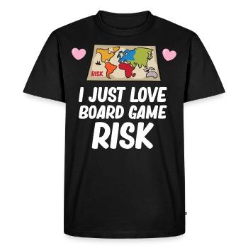 Risk - I just love board game risk - Men's Premium Organic T-Shirt - black - Front - Nico (187cm)