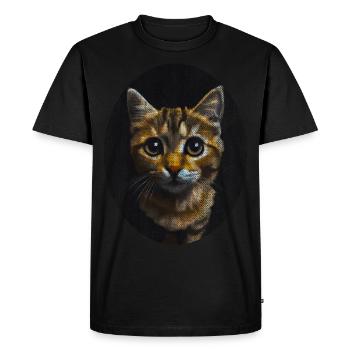 chaton chat mignon mignon - T-shirt Premium bio Homme - noir - Devant - Nico (187cm)